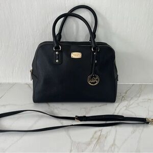 Michael Kors Elegant Black Satchel with Gold Accents